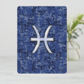 Pisces Zodiac Sign on Navy Blue Digital Camo (Staand voorkant)