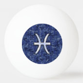 Pisces Zodiac Sign on Navy Blue Digital Camouflage Pingpongbal (Achterkant)