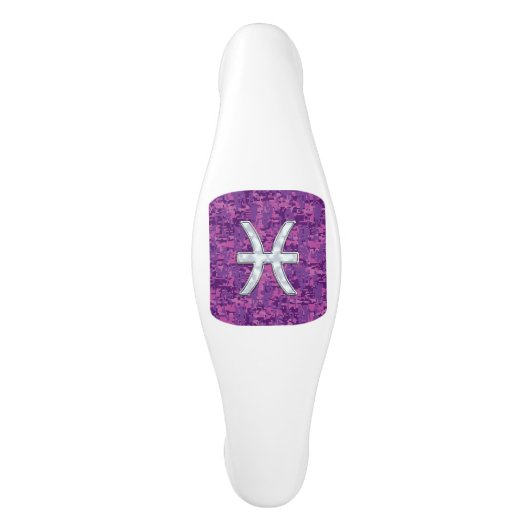 Pisces Zodiac Sign on Pink Digital Camo Keramische Kastgreep (Voorkant)
