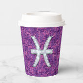 Pisces Zodiac Sign on Pink Digital Camo Papieren Bekers (Achterkant)