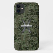 Pisces Zodiac Sign on Woodland Camouflage Case-Mate iPhone Case (Achterkant)