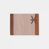 Pisces Zodiac Sign Rich Mahogany wood grain style Post-it® Notes (Voorkant)