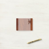 Pisces Zodiac Sign Rich Mahogany wood grain style Post-it® Notes (Op bureau)