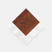 Pisces Zodiac Sign Rich Mahogany wood grain style Servet (Hoek)