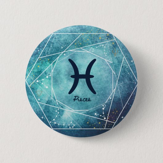 Pisces Zodiac Sign Ronde Button 5,7 Cm (Voorkant)
