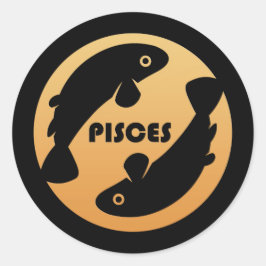 Pisces Zodiac Sign Ronde Sticker