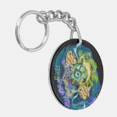 Pisces Zodiac Sign Sleutelhanger (Voorkant Links)