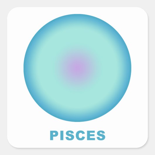 Pisces Zodiac Sign Stylish Gradient Vierkante Sticker (Voorkant)