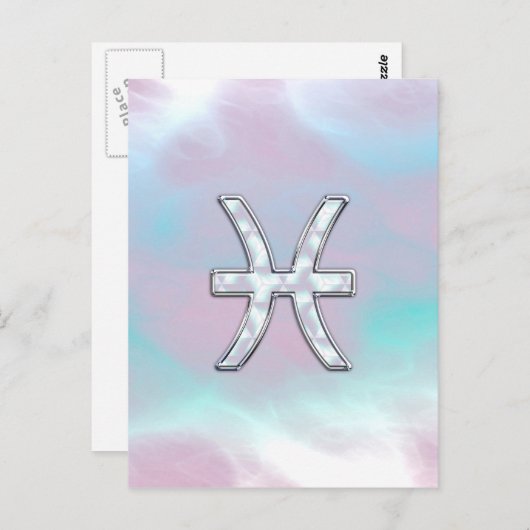 Pisces Zodiac Sign Stylish Moeder van Pearl Briefkaart (Voorkant / Achterkant)