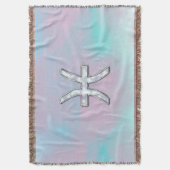Pisces Zodiac Sign Stylish Moeder van Pearl Deken (Voorkant Verticaal)