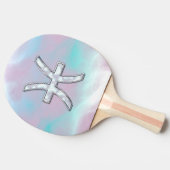 Pisces Zodiac Sign Stylish Moeder van Pearl Tafeltennisbatje (Zijkant)