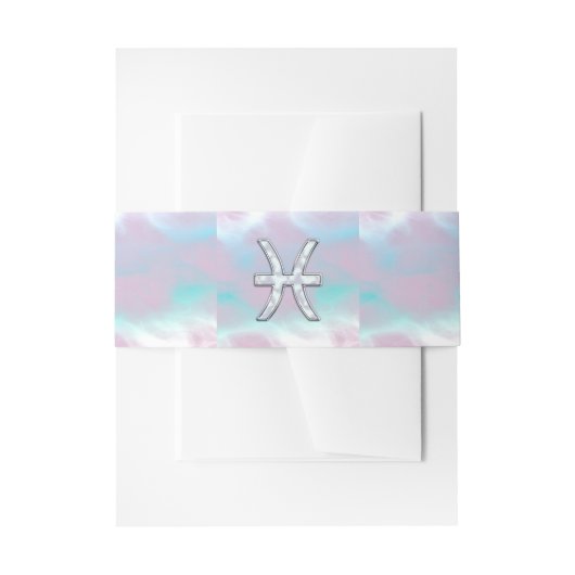 Pisces Zodiac Sign Stylish Moeder van Pearl Uitnodigingen Wikkel (Voorkant Voorbeeld)