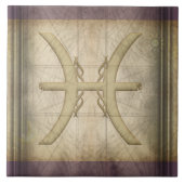 Pisces Zodiac Sign Tegeltje (Voorkant)