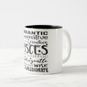 Pisces Zodiac Sign Traits Tweekleurige Koffiemok (Voorkant rechts)