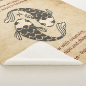 Pisces Zodiac Sign with Affirmations Sherpa Deken (3/4)