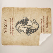Pisces Zodiac Sign with Affirmations Sherpa Deken (Voorkant (horizontaal))