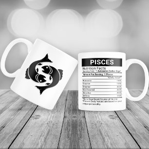 Pisces Zodiac Sign with Nutrition Facts Grote Koffiekop