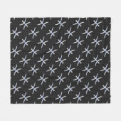 Pisces Zodiac Silver Symbol Black Snake Skin style Fleece Deken (Voorkant (Horizontaal))