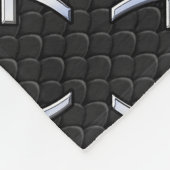 Pisces Zodiac Silver Symbol Black Snake Skin style Fleece Deken (Hoek)