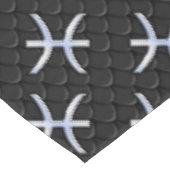 Pisces Zodiac Silver Symbol Black Snake Skin style Tafelkleed (Gekanteld)