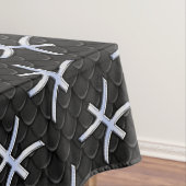 Pisces Zodiac Silver Symbol Black Snake Skin style Tafelkleed (Voorbeeld)