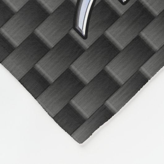 Pisces Zodiac Silver Symbol Carbon Style Fleece Deken (Hoek)