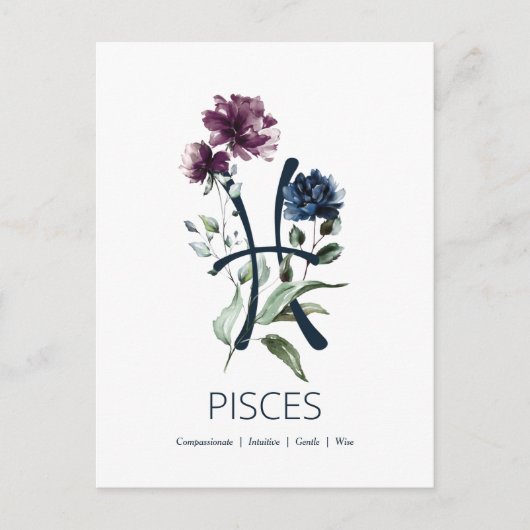 Pisces Zodiac Star Sign Briefkaart (Voorkant)