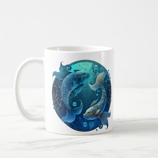 Pisces Zodiac Star Sign Coffee Mok (Links)