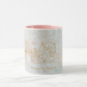 Pisces Zodiac Star Sign Galaxy Monogram Glitter Mok (Midden)