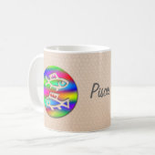 Pisces Zodiac Star Sign Rainbow Fish Ceramic Tea. Koffiemok (Voorkant links)