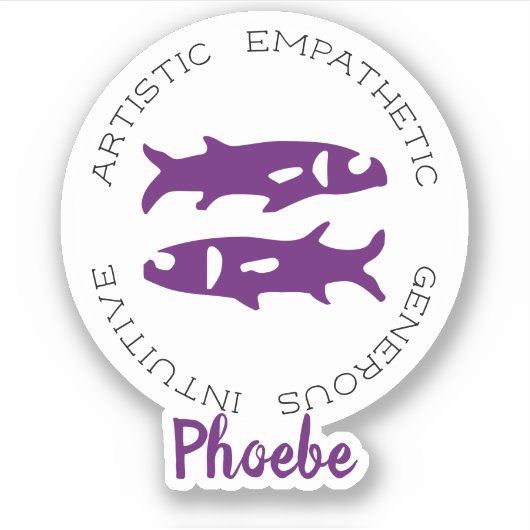Pisces Zodiac Star Sign Traits Sticker (Voorkant)