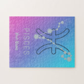 Pisces Zodiac Star Sign Waterverf Horoscope Legpuzzel (Horizontaal)