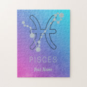 Pisces Zodiac Star Sign Waterverf Horoscope Legpuzzel (Verticaal)