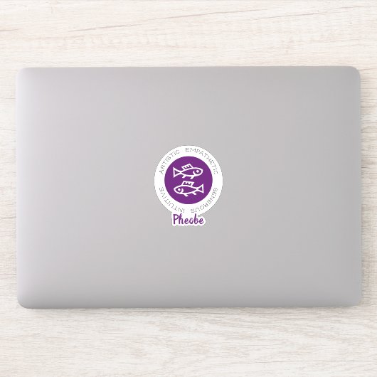 Pisces Zodiac Star Traits Paarse Sticker (Computer)