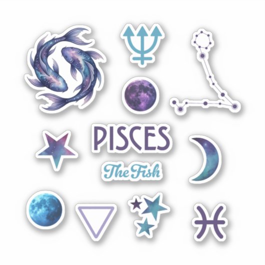 Pisces Zodiac Sticker Collection (Voorkant)