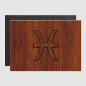 Pisces Zodiac Symbol Brown Mahogany wood style (Voorkant / Achterkant)