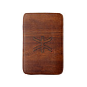 Pisces Zodiac Symbol Brown Mahogany wood style Badmat (Voorkant Verticaal)