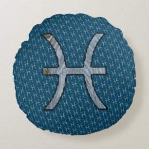 Pisces Zodiac Symbol Element van Kenneth Yoncich Rond Kussen