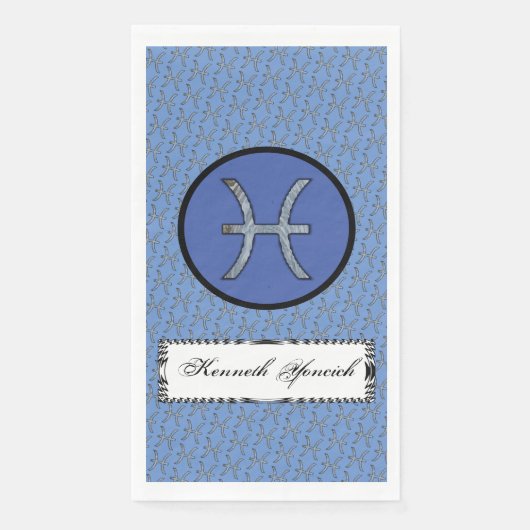 Pisces Zodiac Symbol Element van Kenneth Yoncich Servet (Voorkant)