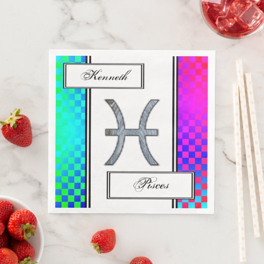 Pisces Zodiac Symbol Element van Kenneth Yoncich Servetten (Insitu)