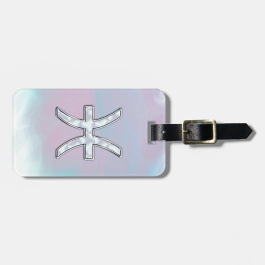 Pisces Zodiac Symbol Moeder van het Pareldecor Bagagelabel (Voorkant horizontaal)