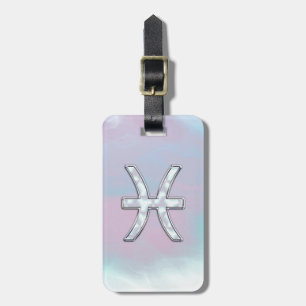 Pisces Zodiac Symbol Moeder van het Pareldecor Bagagelabel