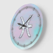 Pisces Zodiac Symbol Moeder van het Pareldecor Grote Klok (Hoek)
