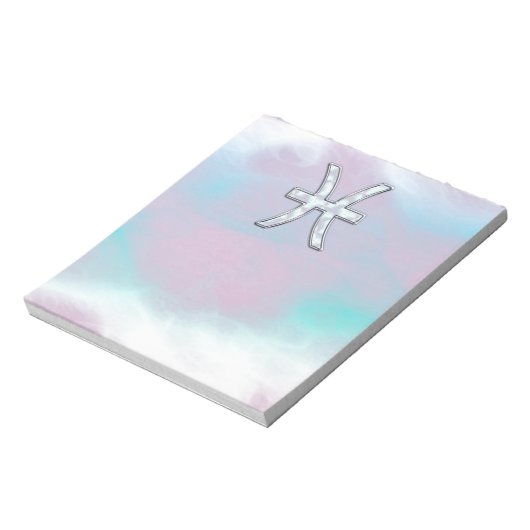 Pisces Zodiac Symbol Moeder van het Pareldecor Notitieblok (Linkerzijde)