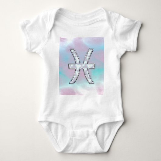 Pisces Zodiac Symbol Moeder van het Pareldecor Romper (Voorkant)