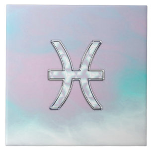 Pisces Zodiac Symbol Moeder van het Pareldecor Tegeltje