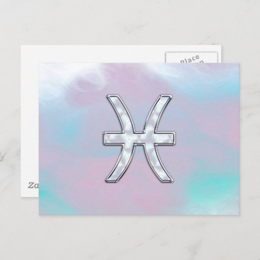 Pisces Zodiac Symbol Moeder van stijl Pearl Briefkaart (Voorkant / Achterkant)