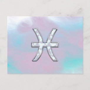 Pisces Zodiac Symbol Moeder van stijl Pearl Briefkaart