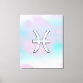 Pisces Zodiac Symbol Moeder van stijl Pearl Canvas Afdruk (Voorkant)