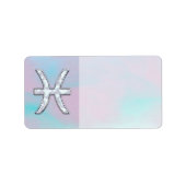 Pisces Zodiac Symbol Moeder van stijl Pearl Etiket (Voorkant)